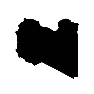 Vektör harita Libya. İllüstrasyon izole vektör. Beyaz arka plan üzerine siyah. EPS 10 illüstrasyon.