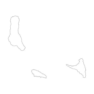 Vektör harita Komor Adaları. İllüstrasyon izole vektör. Beyaz arka plan üzerine siyah. EPS 10 illüstrasyon.