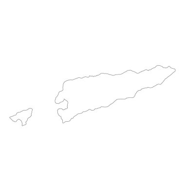 Vektör harita Doğu Timor. İllüstrasyon izole vektör. Beyaz arka plan üzerine siyah. EPS 10 illüstrasyon.