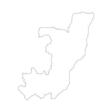 Vektör harita Kongo Demokratik Cumhuriyeti. İllüstrasyon izole vektör. Beyaz arka plan üzerine siyah. EPS 10 illüstrasyon.
