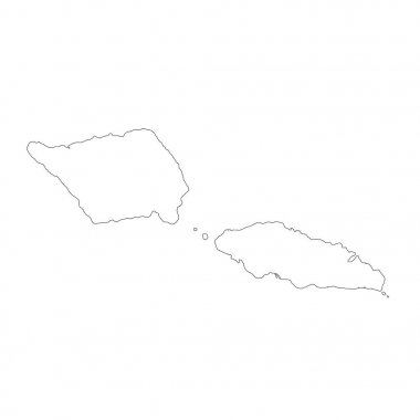 Vektör harita Samoa. İllüstrasyon izole vektör. Beyaz arka plan üzerine siyah. EPS 10 illüstrasyon.