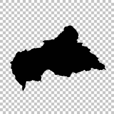 Vektör harita Orta Afrika Cumhuriyeti. İllüstrasyon izole vektör. Beyaz arka plan üzerine siyah. EPS 10 illüstrasyon.