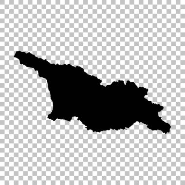 Vektör harita Georgia. İllüstrasyon izole vektör. Beyaz arka plan üzerine siyah. EPS 10 illüstrasyon.
