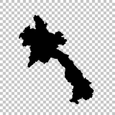 Vektör harita Laos. İllüstrasyon izole vektör. Beyaz arka plan üzerine siyah. EPS 10 illüstrasyon.