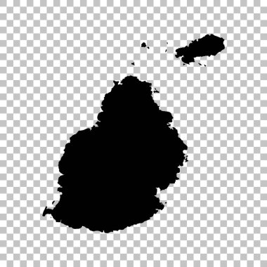Vektör harita Mauritius. İllüstrasyon izole vektör. Beyaz arka plan üzerine siyah. EPS 10 illüstrasyon.