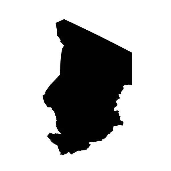 Vector Χάρτη Τσαντ Απομονωμένη Διανυσματικά Εικονογράφηση Μαύρο Άσπρο Φόντο Εικονογράφηση — Διανυσματικό Αρχείο