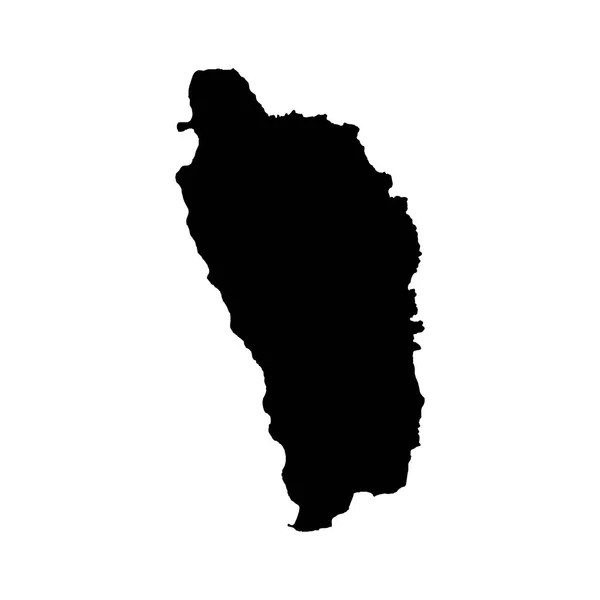 Mapa Vectorial Dominica Ilustración Vectorial Aislada Negro Sobre Fondo Blanco — Archivo Imágenes Vectoriales
