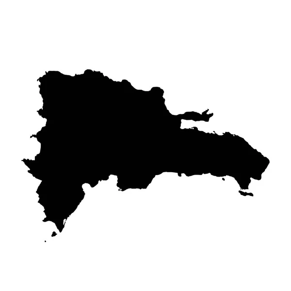 Mapa Vectorial República Dominicana Ilustración Vectorial Aislada Negro Sobre Fondo — Archivo Imágenes Vectoriales