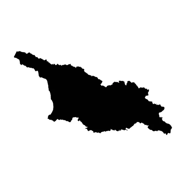 矢量地图格鲁吉亚 孤立的矢量插图 黑色的白色背景 Eps — 图库矢量图片