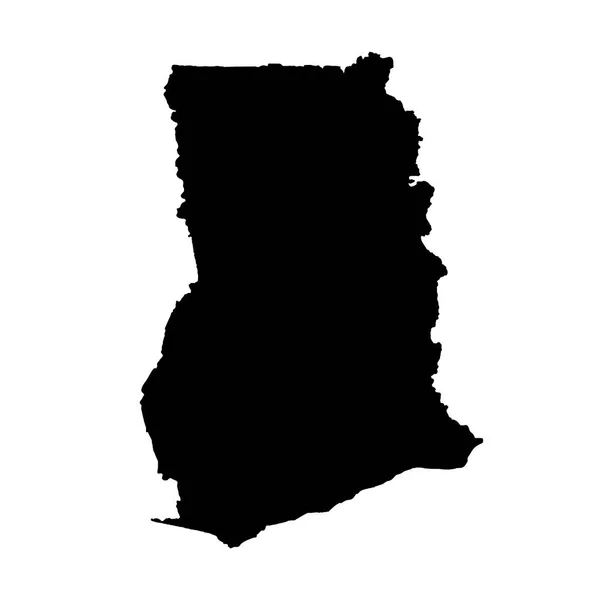 ベクトル マップ ガーナ 分離ベクトル図です 白背景に黒 Eps — ストックベクタ