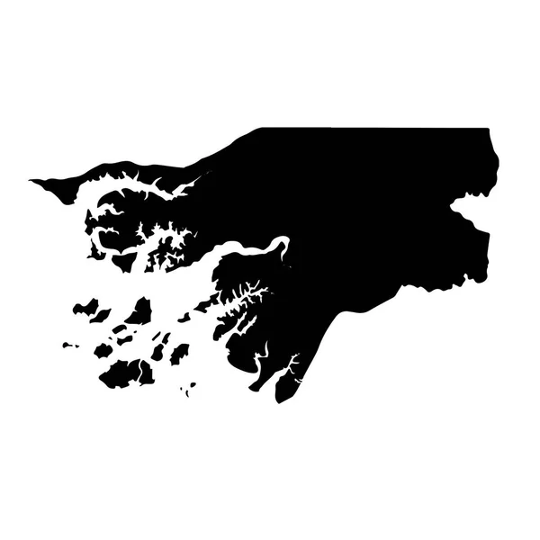 Vector Χάρτη Γουινέα Μπισσάου Απομονωμένη Διανυσματικά Εικονογράφηση Μαύρο Άσπρο Φόντο — Διανυσματικό Αρχείο