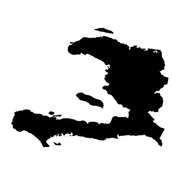 Mapa Vetorial Haiti Ilustração Vetorial Isolada Preto Sobre Fundo Branco — Vetor de Stock
