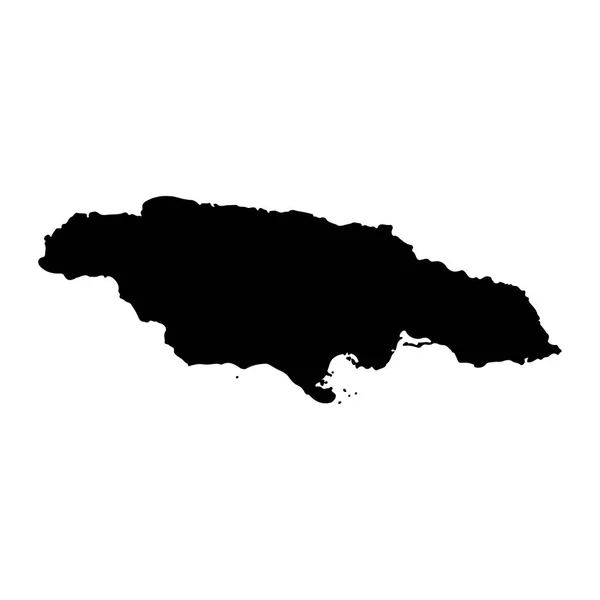 Mapa Vetorial Jamaica Ilustração Vetorial Isolada Preto Sobre Fundo Branco — Vetor de Stock