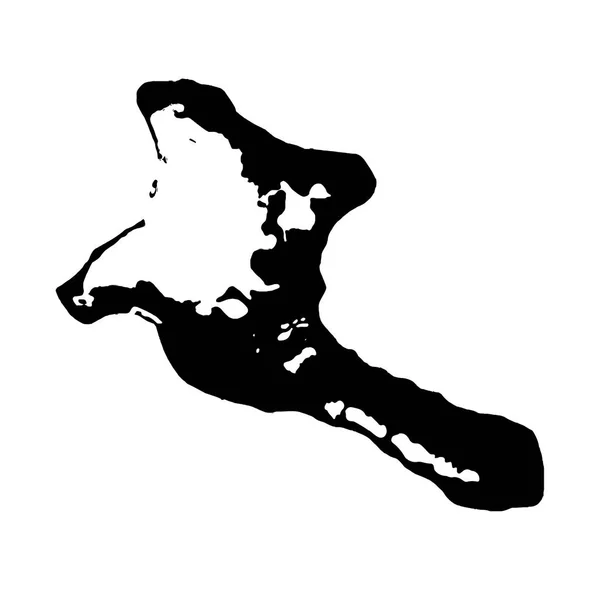 Vector Map Kiribati Isolated Vector Illustration Black White Background Eps — Stock Vector