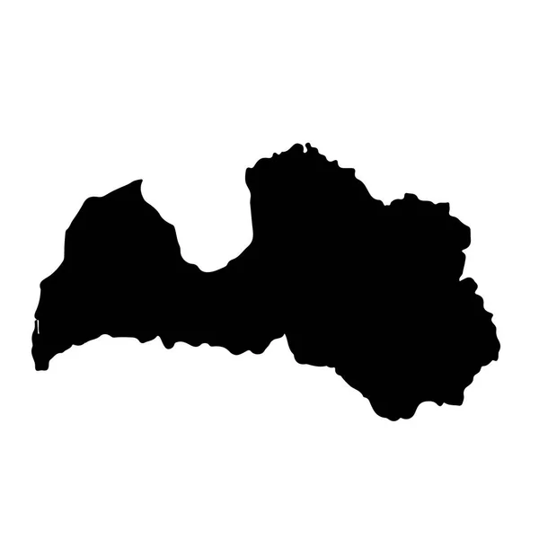 Vector Χάρτη Λετονία Απομονωμένη Διανυσματικά Εικονογράφηση Μαύρο Άσπρο Φόντο Εικονογράφηση — Διανυσματικό Αρχείο