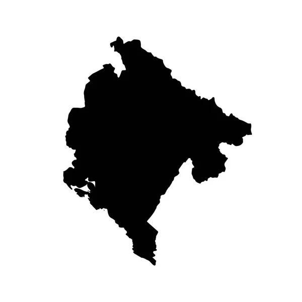 Mapa Vetorial Montenegro Ilustração Vetorial Isolada Preto Sobre Fundo Branco —  Vetores de Stock