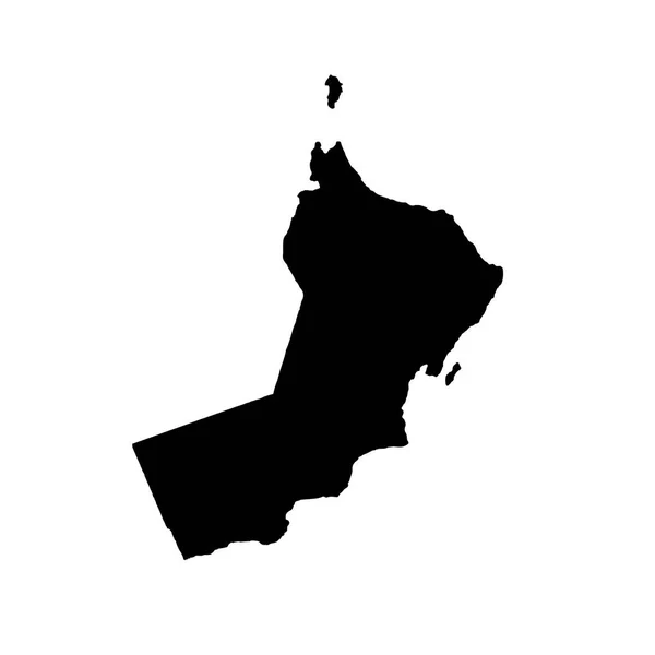 Векторная Карта Оман Изолированная Векторная Иллюстрация Черный Белом Фоне Эпс — стоковый вектор