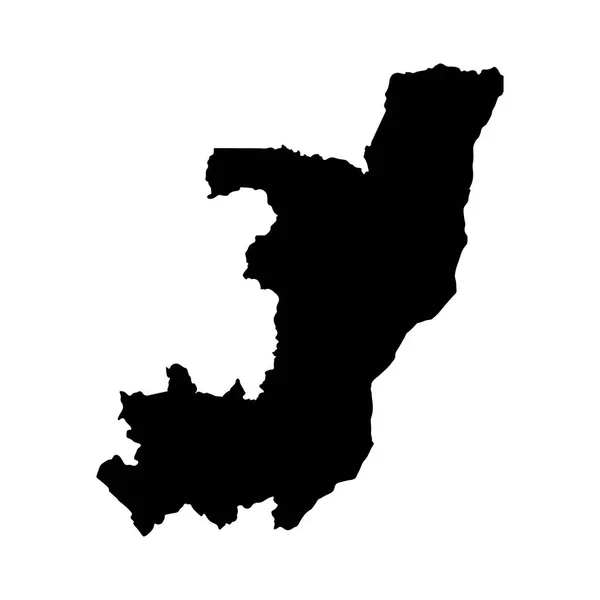 Vektoros Térkép Kongói Demokratikus Köztársaság Elszigetelt Vektoros Illusztráció Fekete Fehér — Stock Vector