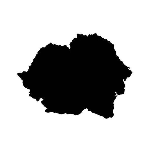 Mapa Vectorial Rumania Ilustración Vectorial Aislada Negro Sobre Fondo Blanco — Vector de stock