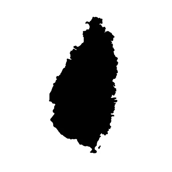 Wektor Mapa Saint Lucia Białym Tle Wektor Ilustracja Czarny Białym — Wektor stockowy