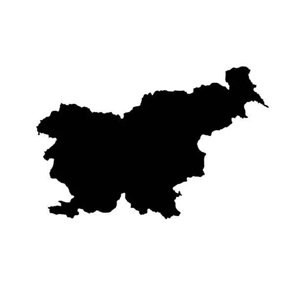 Mapa Vectorial Eslovenia Ilustración Vectorial Aislada Negro Sobre Fondo Blanco — Vector de stock