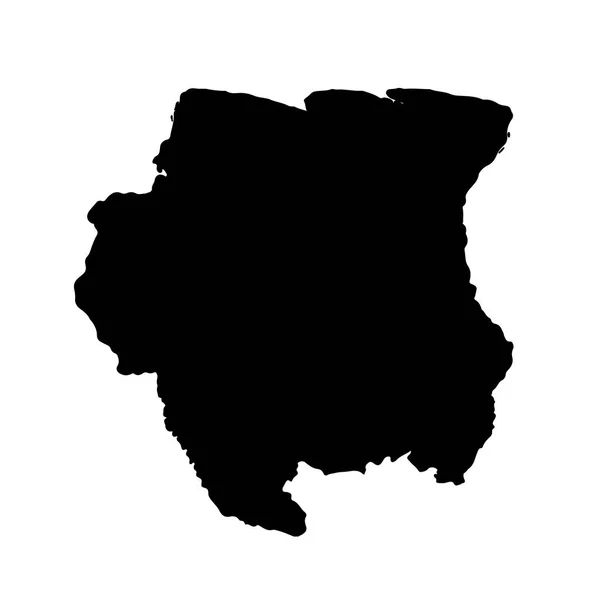 Vector Mapie Surinamu Białym Tle Wektor Ilustracja Czarny Białym Tle — Wektor stockowy