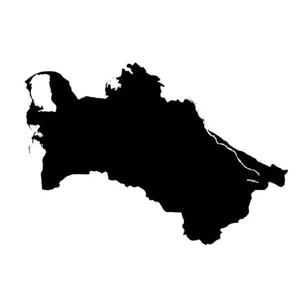 Kaart Van Vector Turkmenistan Geïsoleerde Vector Illustratie Zwart Een Witte — Stockvector