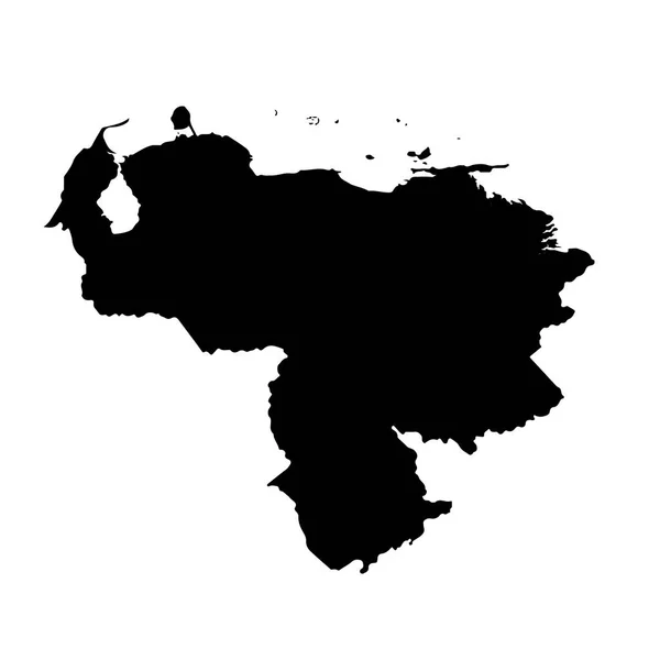 Mapa Vectorial Venezuela Ilustración Vectorial Aislada Negro Sobre Fondo Blanco — Archivo Imágenes Vectoriales