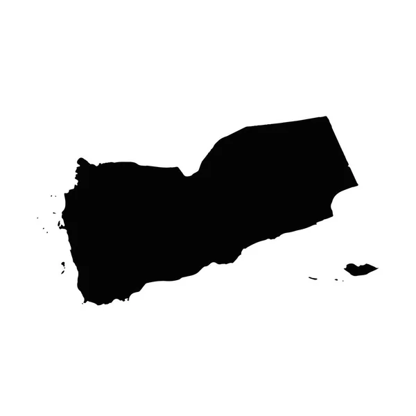 Mapa Vectorial Yemen Ilustración Vectorial Aislada Negro Sobre Fondo Blanco — Archivo Imágenes Vectoriales