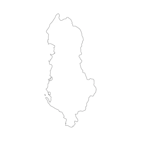 Carte Vectorielle Albanie Illustration Vectorielle Isolée Noir Sur Fond Blanc — Image vectorielle