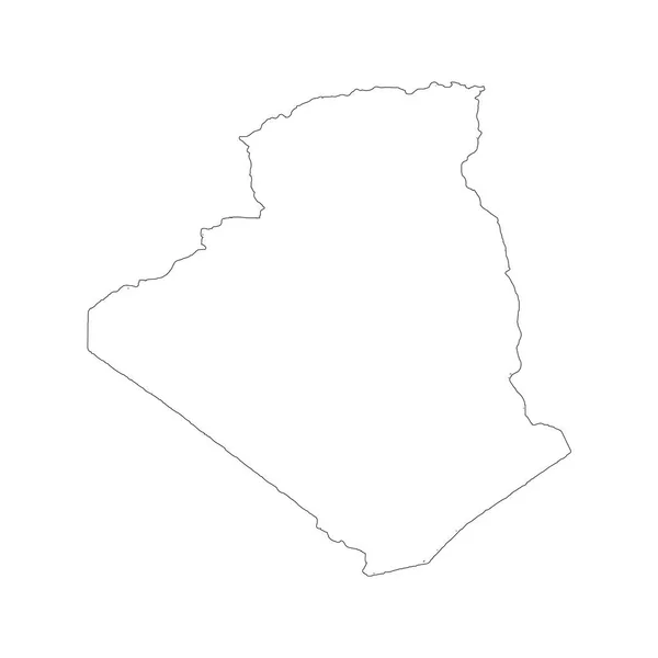 矢量地图阿尔及利亚 孤立的矢量插图 黑色的白色背景 Eps — 图库矢量图片