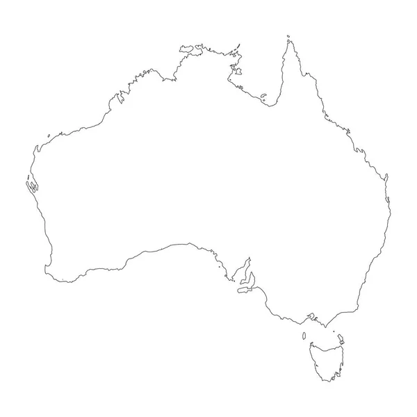 Vektorkarte Australien Isolierte Vektorillustration Schwarz Auf Weißem Hintergrund Folge Abbildung — Stockvektor
