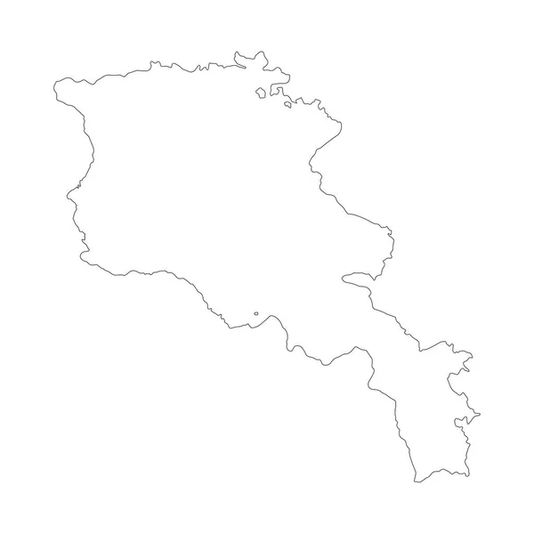 矢量地图亚美尼亚 孤立的矢量插图 黑色的白色背景 Eps — 图库矢量图片