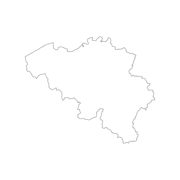 Mapa Vetorial Bélgica Ilustração Vetorial Isolada Preto Sobre Fundo Branco —  Vetores de Stock