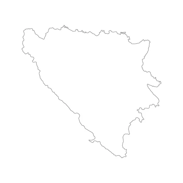 矢量地图波斯尼亚和黑塞哥维那 孤立的矢量插图 黑色的白色背景 Eps — 图库矢量图片