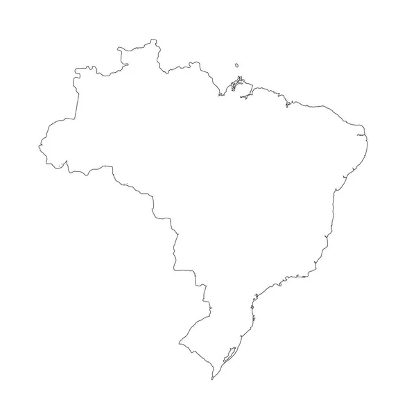 Векторная Карта Бразилия Изолированная Векторная Иллюстрация Черный Белом Фоне Эпс — стоковый вектор