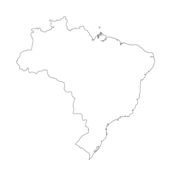 Mapa Vectorial Brasil Ilustración Vectorial Aislada Negro Sobre Fondo Blanco — Archivo Imágenes Vectoriales