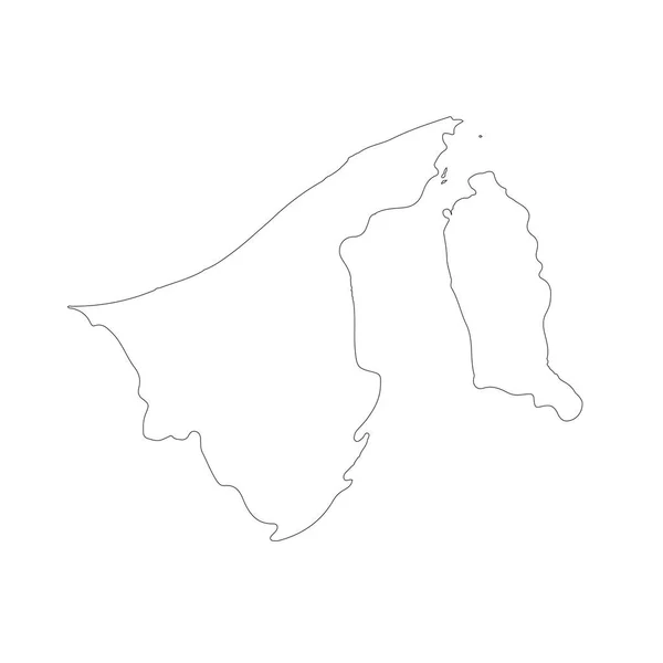 Mapa Vectorial Brunei Ilustración Vectorial Aislada Negro Sobre Fondo Blanco — Archivo Imágenes Vectoriales