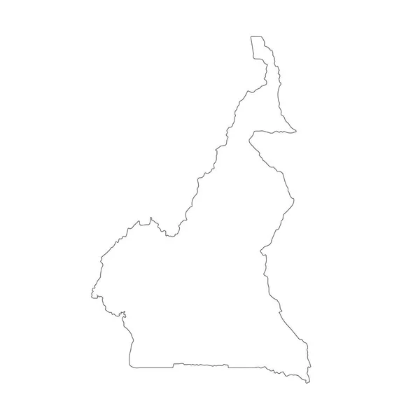 Векторная Карта Камеруна Изолированная Векторная Иллюстрация Черный Белом Фоне Эпс — стоковый вектор