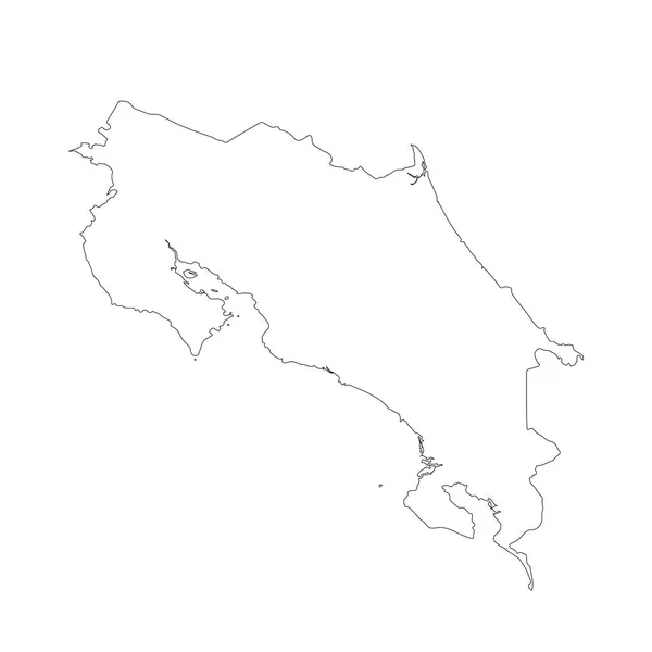 Vector Χάρτη Κόστα Ρίκα Απομονωμένη Διανυσματικά Εικονογράφηση Μαύρο Άσπρο Φόντο — Διανυσματικό Αρχείο