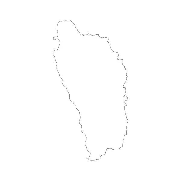 Wektor Mapa Dominika Białym Tle Wektor Ilustracja Czarny Białym Tle — Wektor stockowy