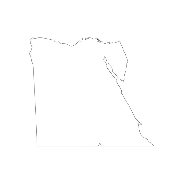 矢量地图埃及 孤立的矢量插图 黑色的白色背景 Eps — 图库矢量图片