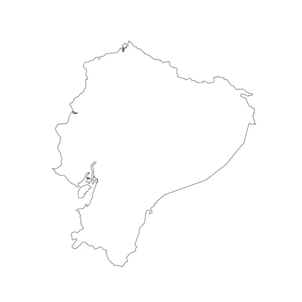 矢量地图厄瓜多尔 孤立的矢量插图 黑色的白色背景 Eps — 图库矢量图片
