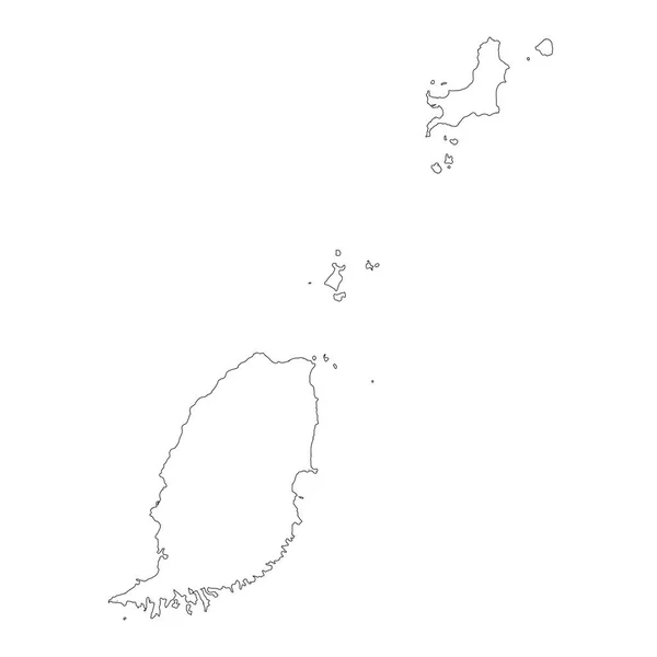 ベクトル マップ グレナダ 分離ベクトル図です 白背景に黒 Eps — ストックベクタ
