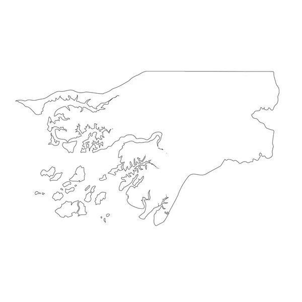 Mapa Vetorial Guiné Bissau Ilustração Vetorial Isolada Preto Sobre Fundo — Vetor de Stock
