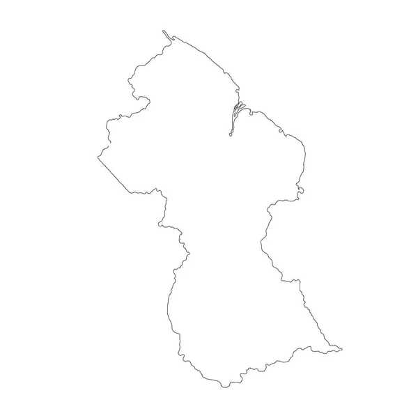 Carte Vectorielle Guyane Illustration Vectorielle Isolée Noir Sur Fond Blanc — Image vectorielle