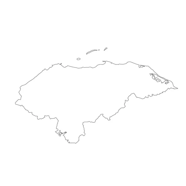 Vektör harita Honduras. İllüstrasyon izole vektör. Beyaz arka plan üzerine siyah. EPS 10 illüstrasyon.