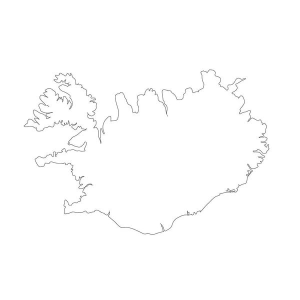 Mapa Vectorial Islandia Ilustración Vectorial Aislada Negro Sobre Fondo Blanco — Vector de stock
