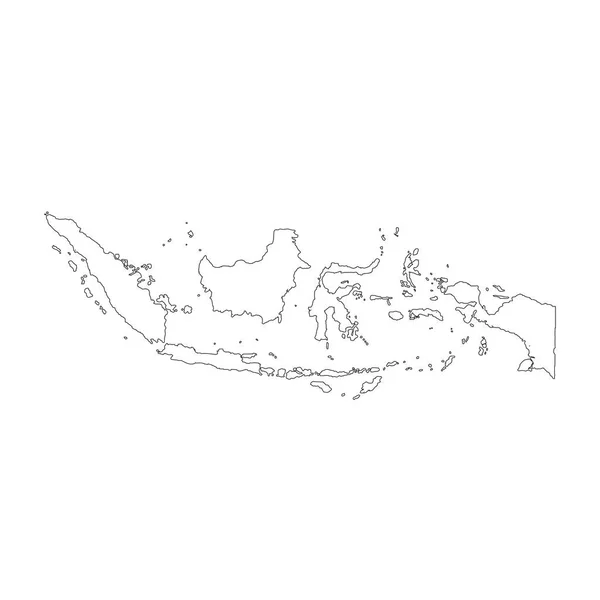 Mapa Vectorial Indonesia Ilustración Vectorial Aislada Negro Sobre Fondo Blanco — Archivo Imágenes Vectoriales