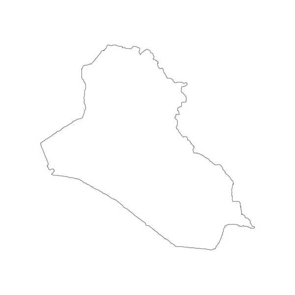 Mapa Vetorial Iraque Ilustração Vetorial Isolada Preto Sobre Fundo Branco — Vetor de Stock